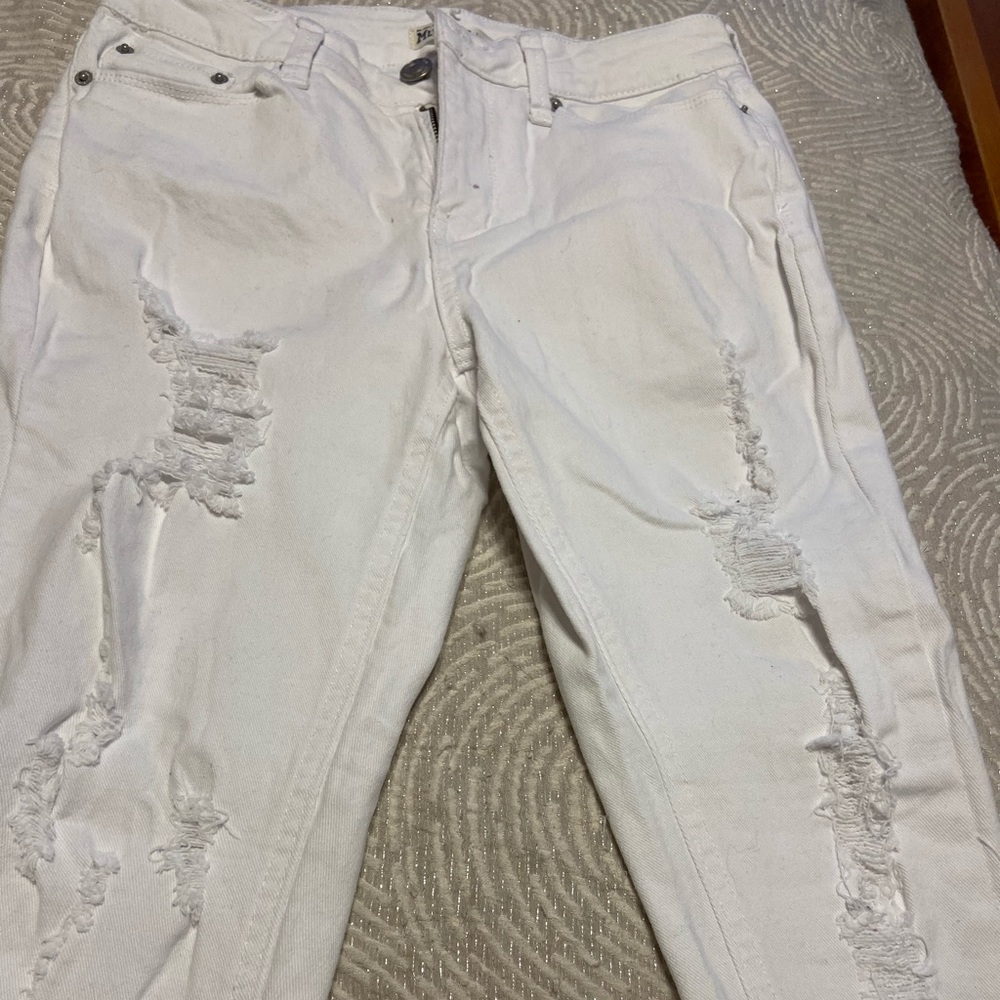 Mudd ripped white jeans